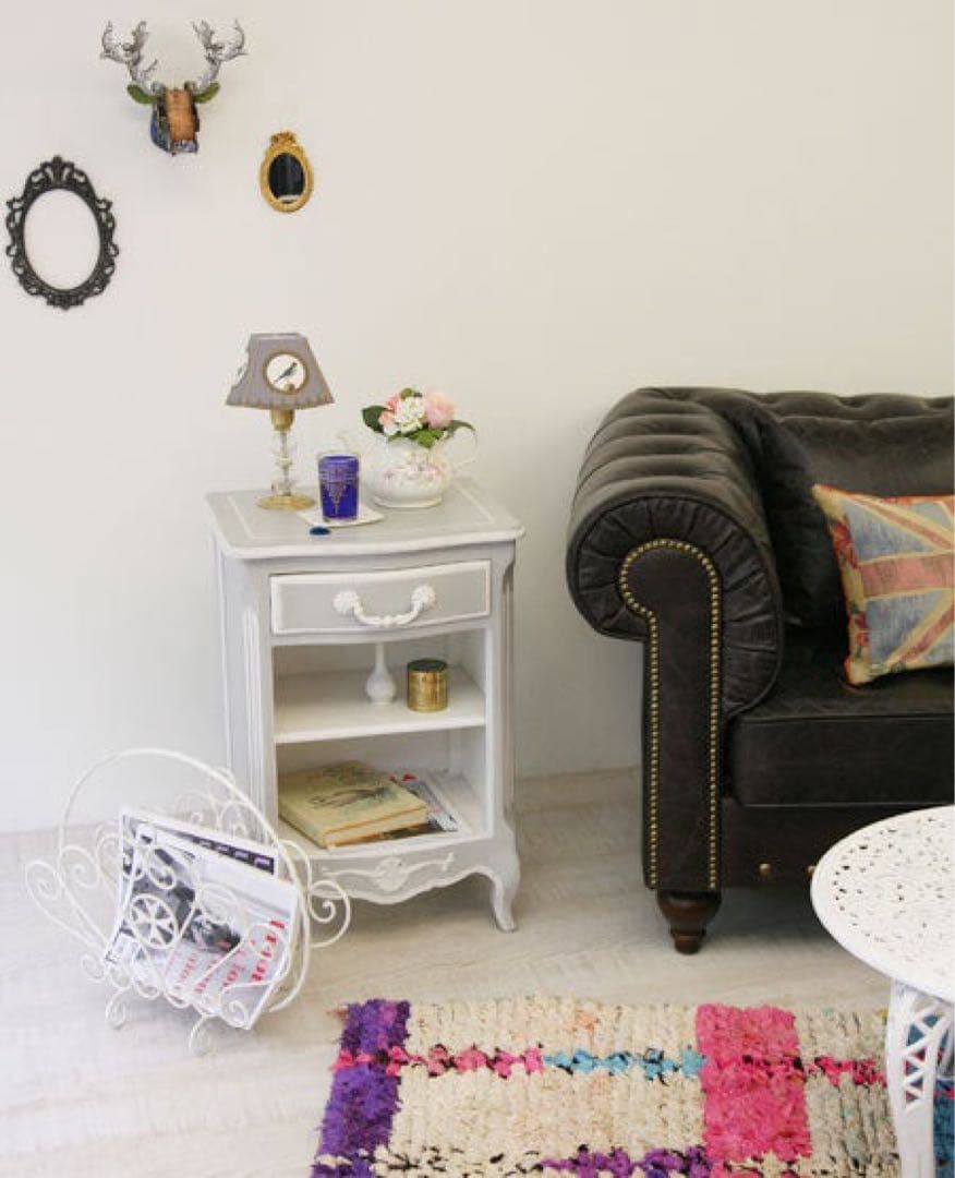 kinoベッドサイドサイドテーブル ブルーグレー