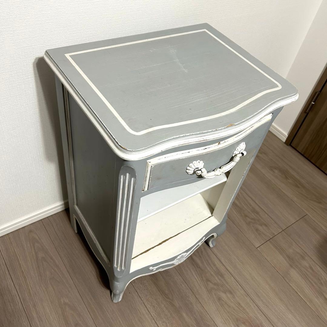 kinoベッドサイドサイドテーブル ブルーグレー