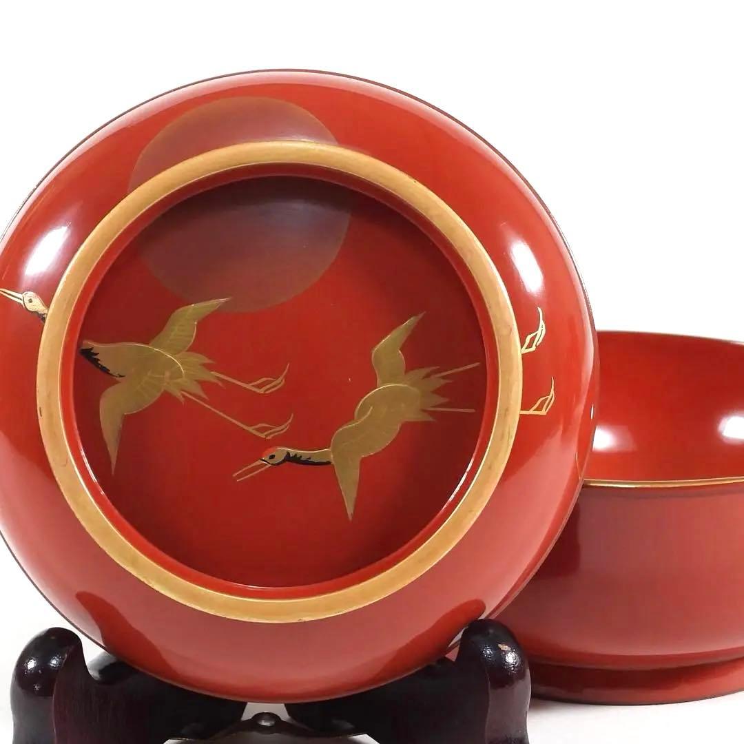 金蒔絵 千羽鶴 煮物椀 10客 木製漆器 天然木 輪島金沢能登 汁椀　蓋碗