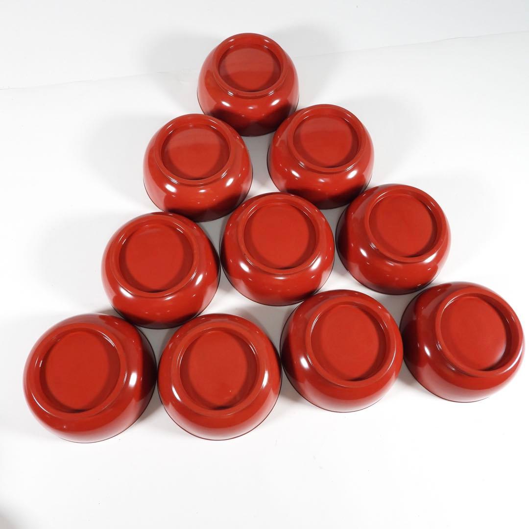 金蒔絵 千羽鶴 煮物椀 10客 木製漆器 天然木 輪島金沢能登 汁椀　蓋碗