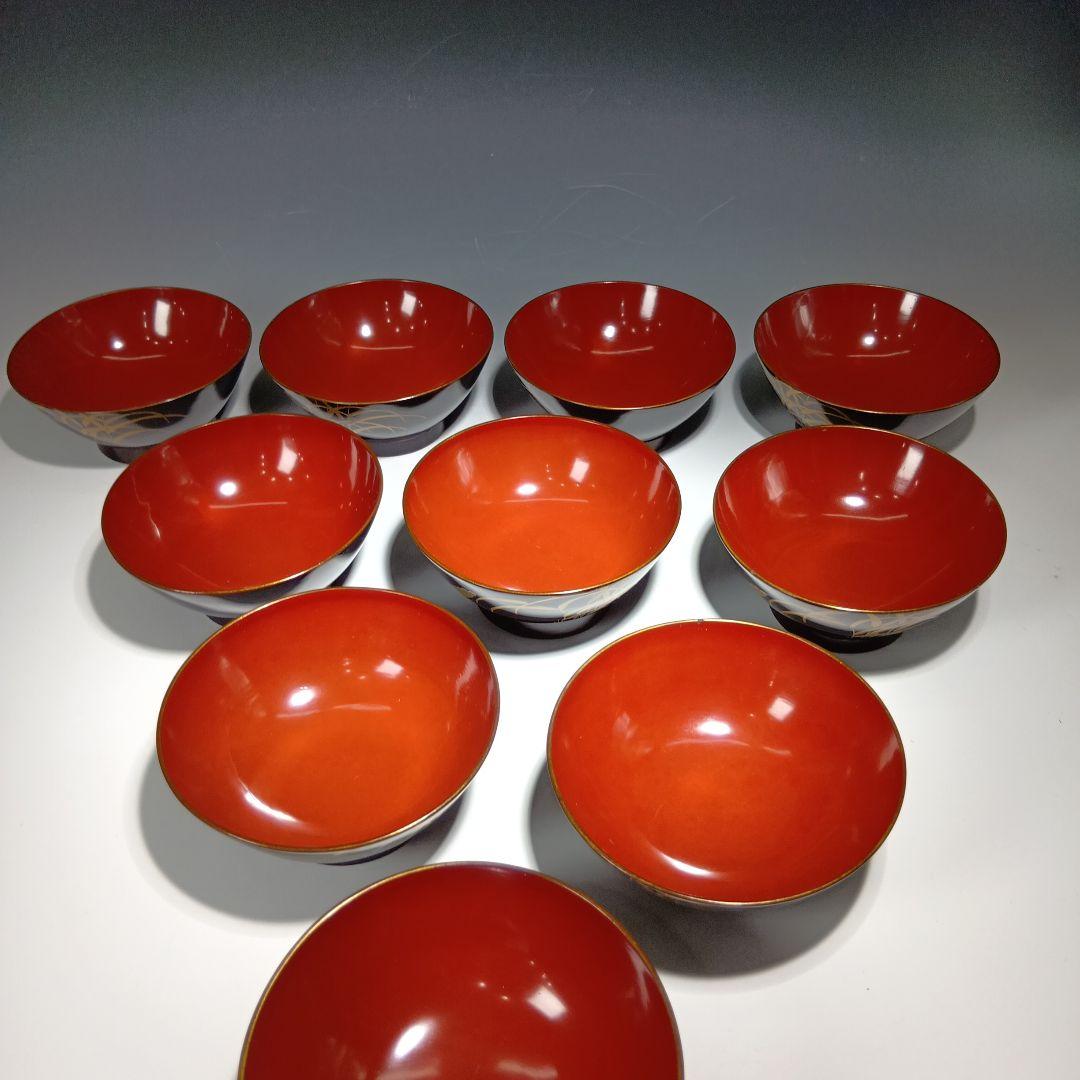 時代物　蒔絵吸物椀10客