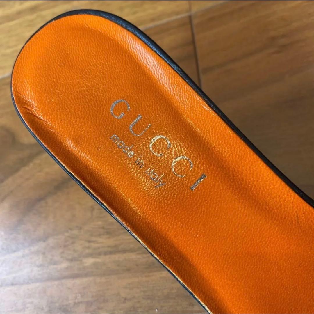 GUCCI レザー ミュール ブラック