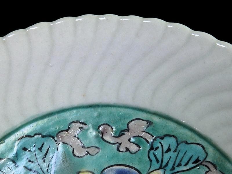 古伊万里　色絵　花に唐草の図　6寸半皿　江戸期　C058AS-CSz
