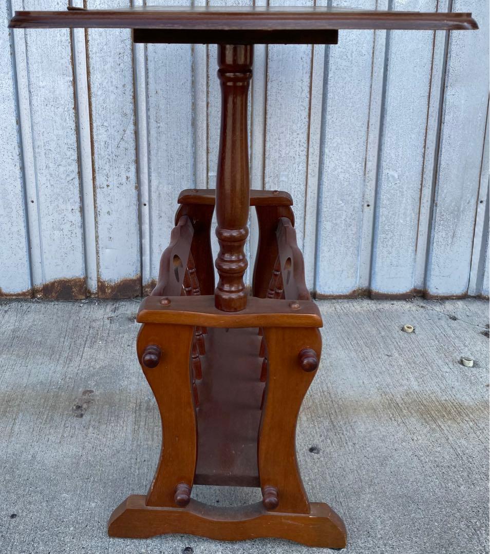 昭和レトロ　マガジンラック　雑誌入れ　新聞入れ　サイドテーブル　木製