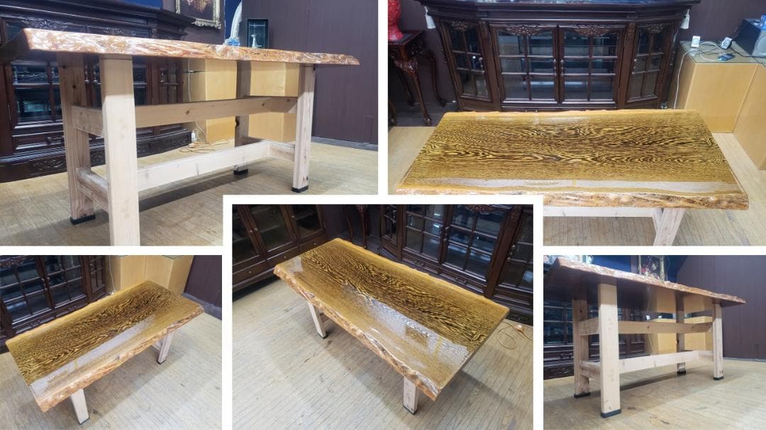 きょうきょう　鉄刀木　タガヤサン　無垢一枚板　ダイニングテーブル