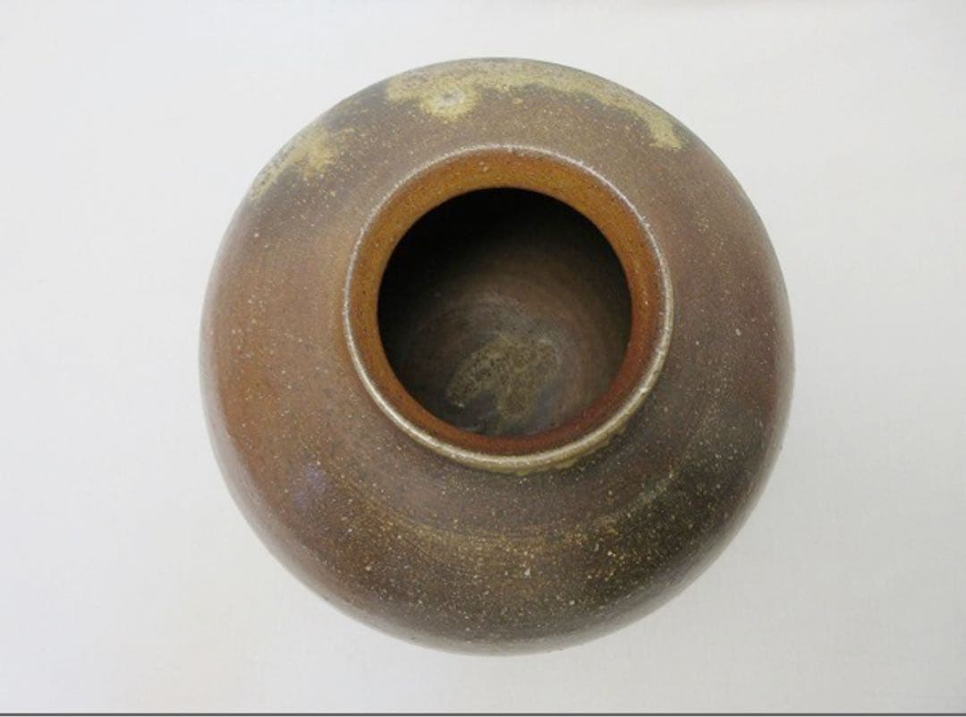 未使用 華道具 小西陶古造 備前焼 窯変 壺 花入 陶印 栞 花器 飾り壺 共箱