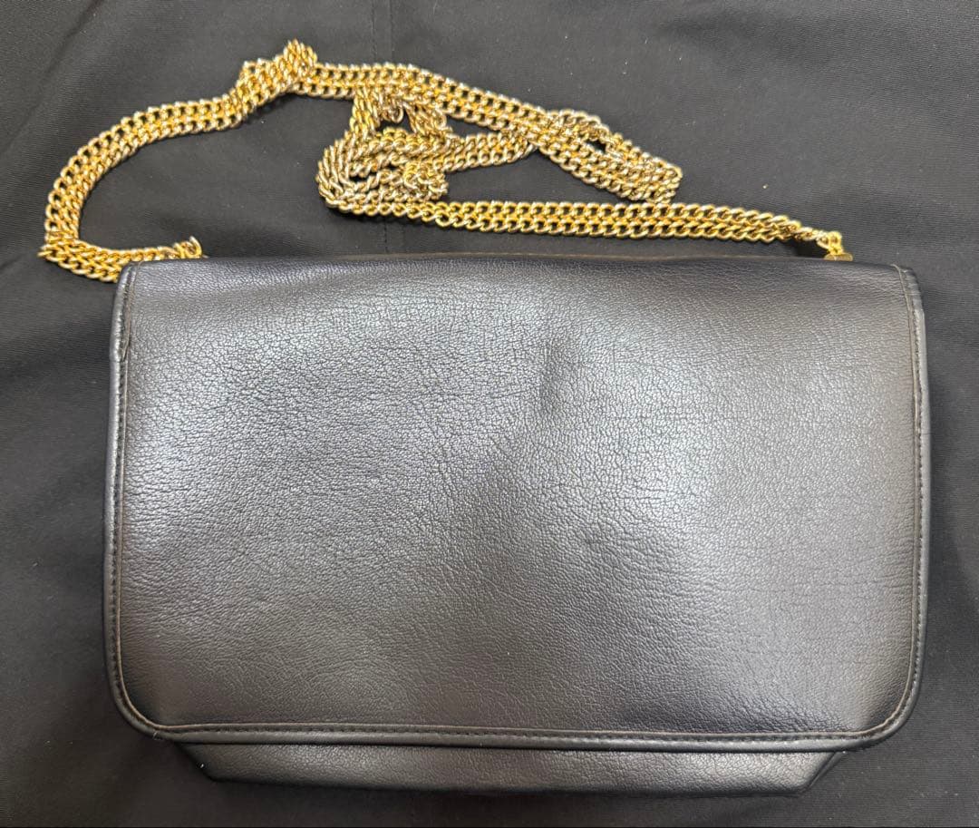 クリスチャンディオールレザーチェーンショルダーバッグ 黒 ヴィンテージ