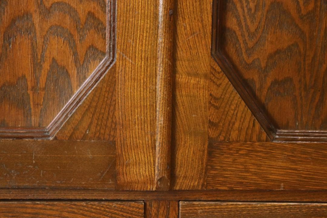 レトロ キャビネット 戸棚 本箱 収納 ラック 引き出し 抽斗 2杯 木製