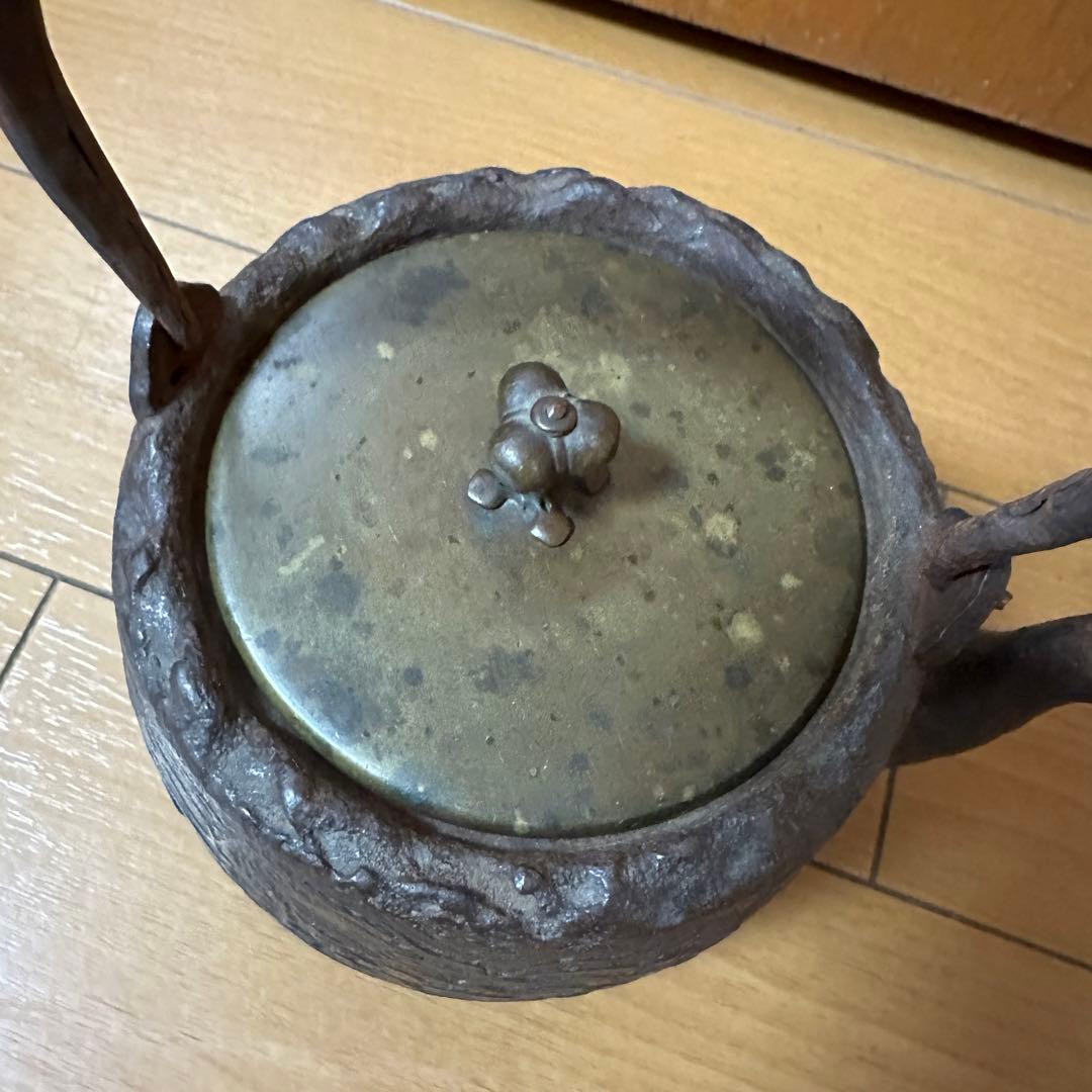龍文堂 鉄瓶 唐銅蓋 煎茶道具