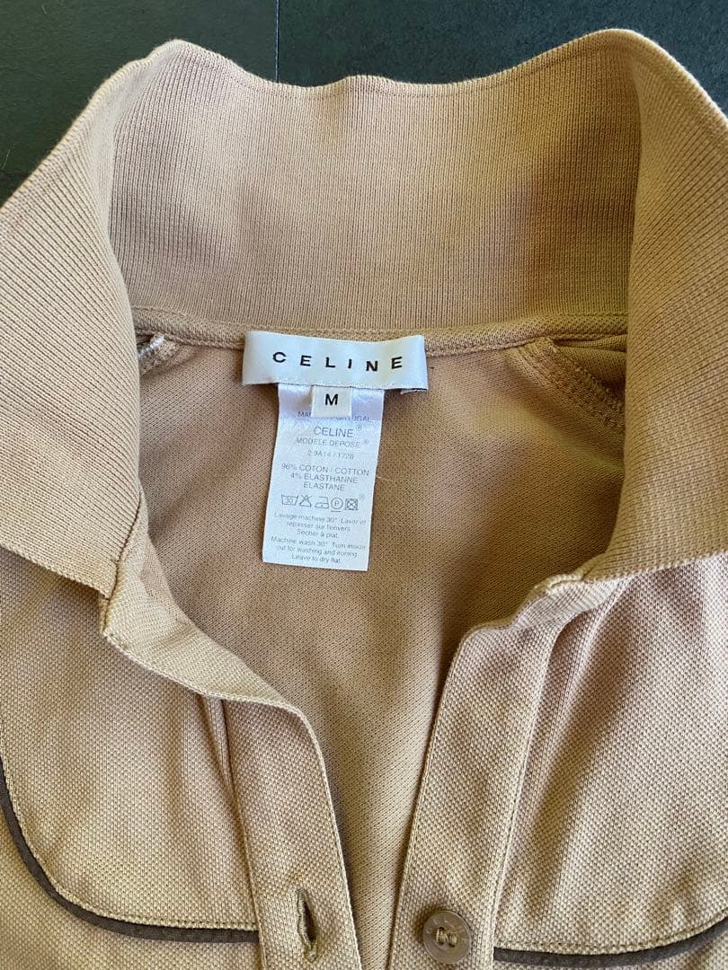 【美品】セリーヌ　ポロシャツ　キャメル　Mサイズ