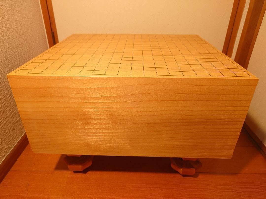 木製囲碁盤 格子模様 脚付き 未使用品