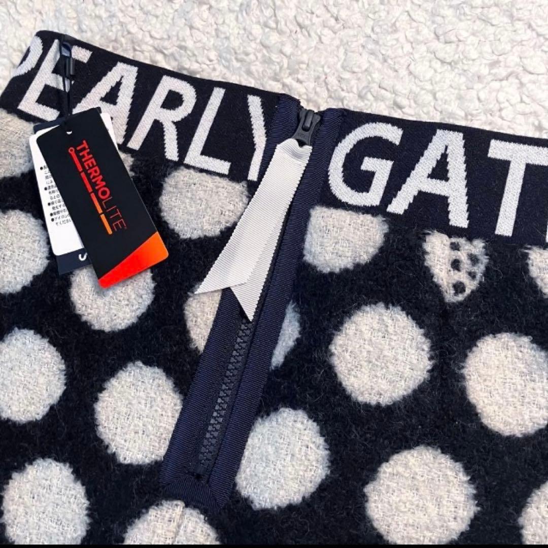 【新品】パーリーゲイツ　中綿リングチェックスカート BIGドット柄　1