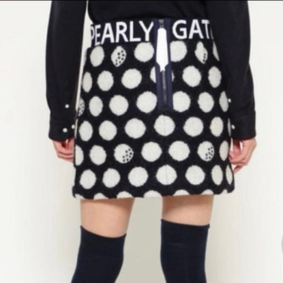 【新品】パーリーゲイツ　中綿リングチェックスカート BIGドット柄　1