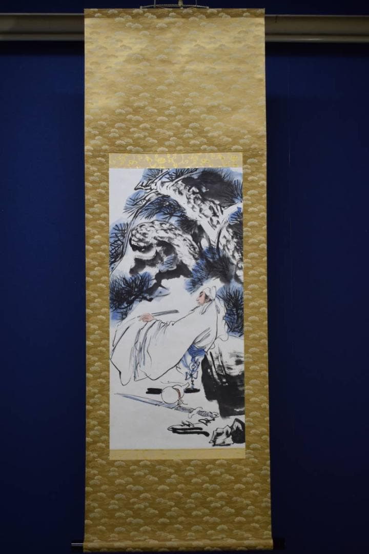 不詳/作者不詳/高士人物図/中国画/唐画/布袋屋掛軸HI-47