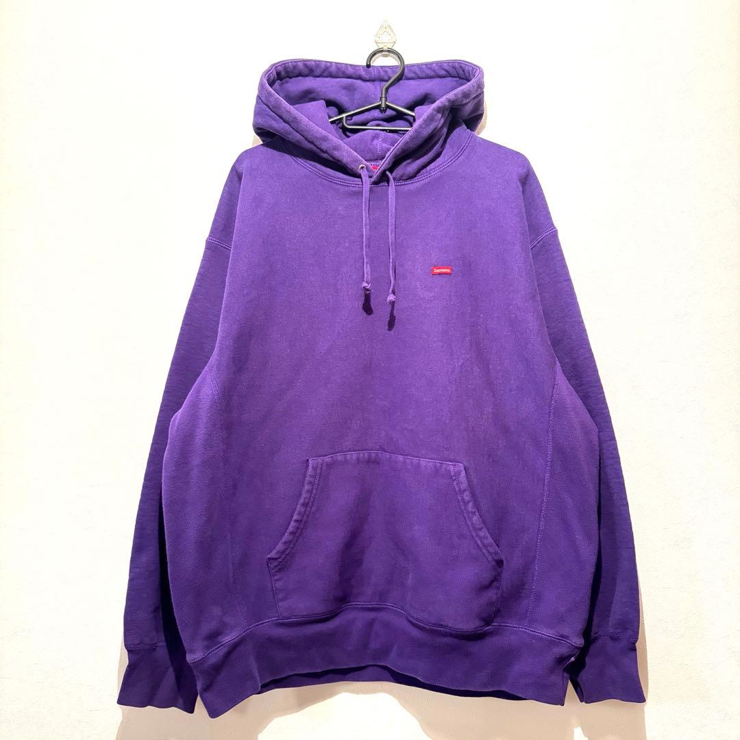 Supreme スモールロゴ パーカー フーディー Lサイズ パープル