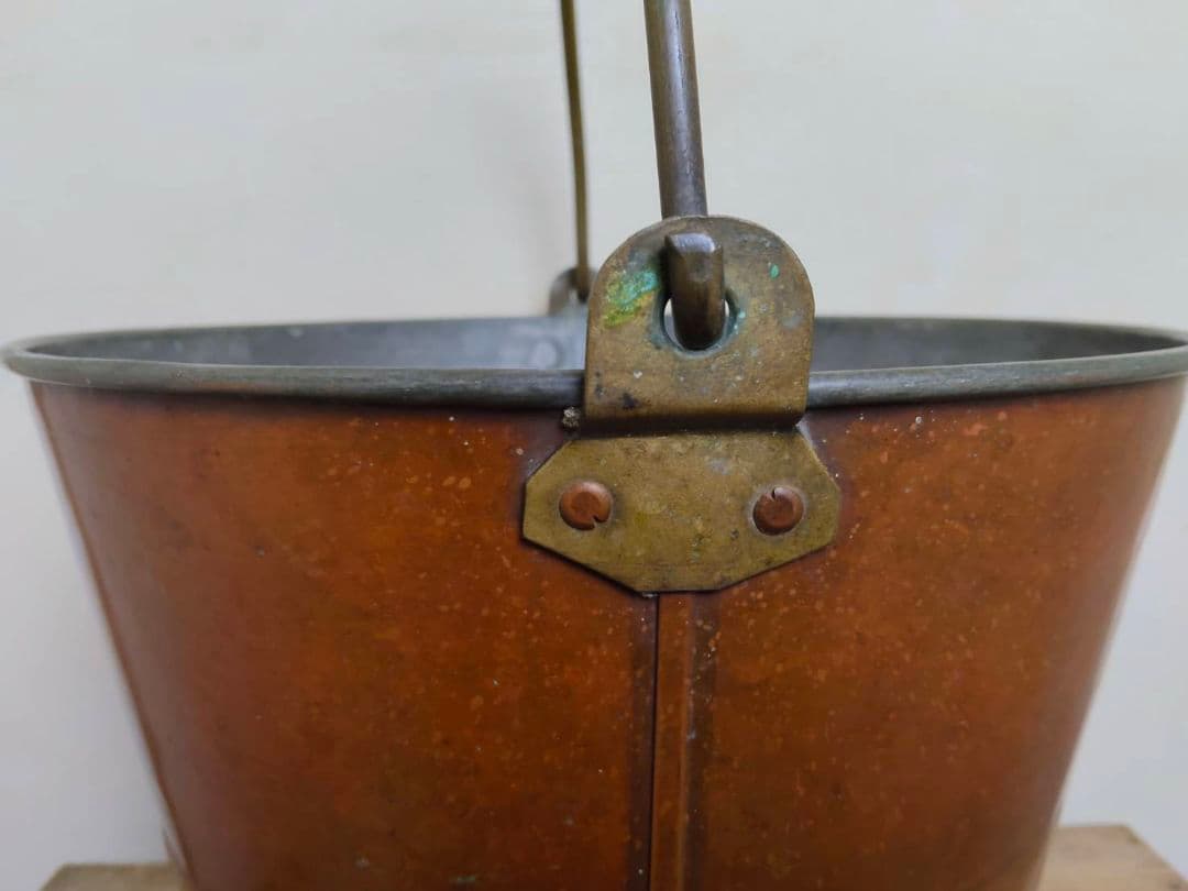 ★古い銅バケツ　シャビー　インダストリアル　昭和レトロ　古道具　アンティーク