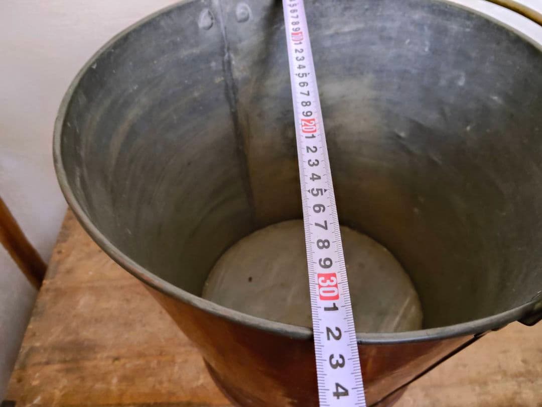 ★古い銅バケツ　シャビー　インダストリアル　昭和レトロ　古道具　アンティーク