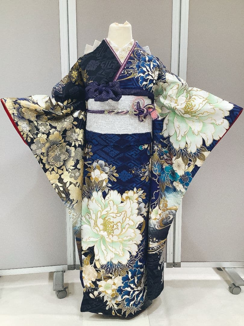 振袖フルセット　青