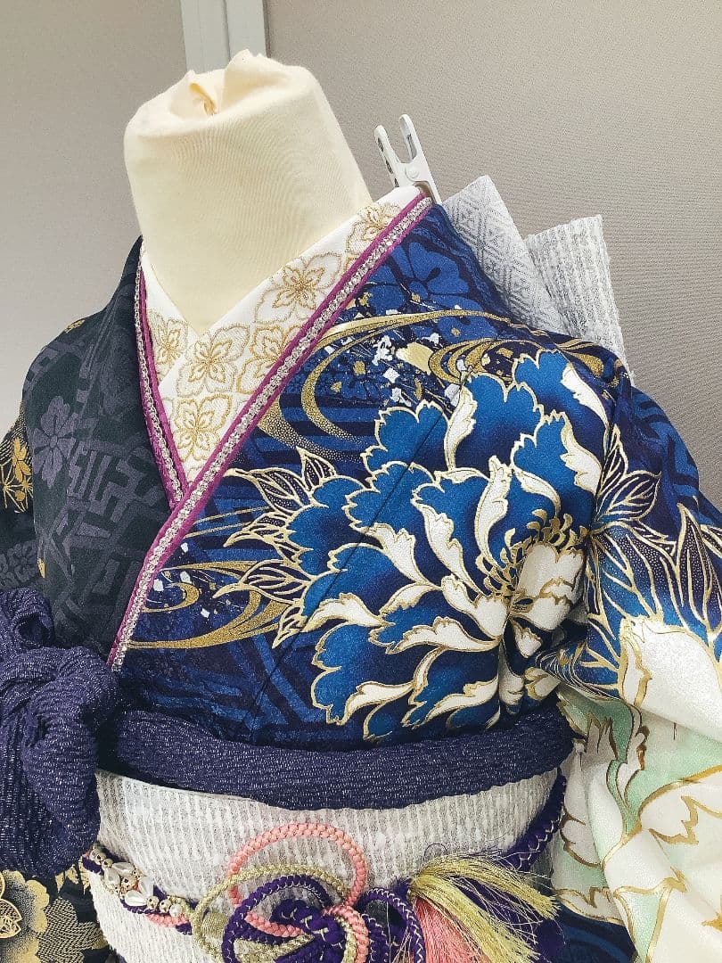 振袖フルセット　青