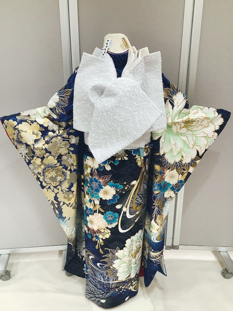 振袖フルセット　青