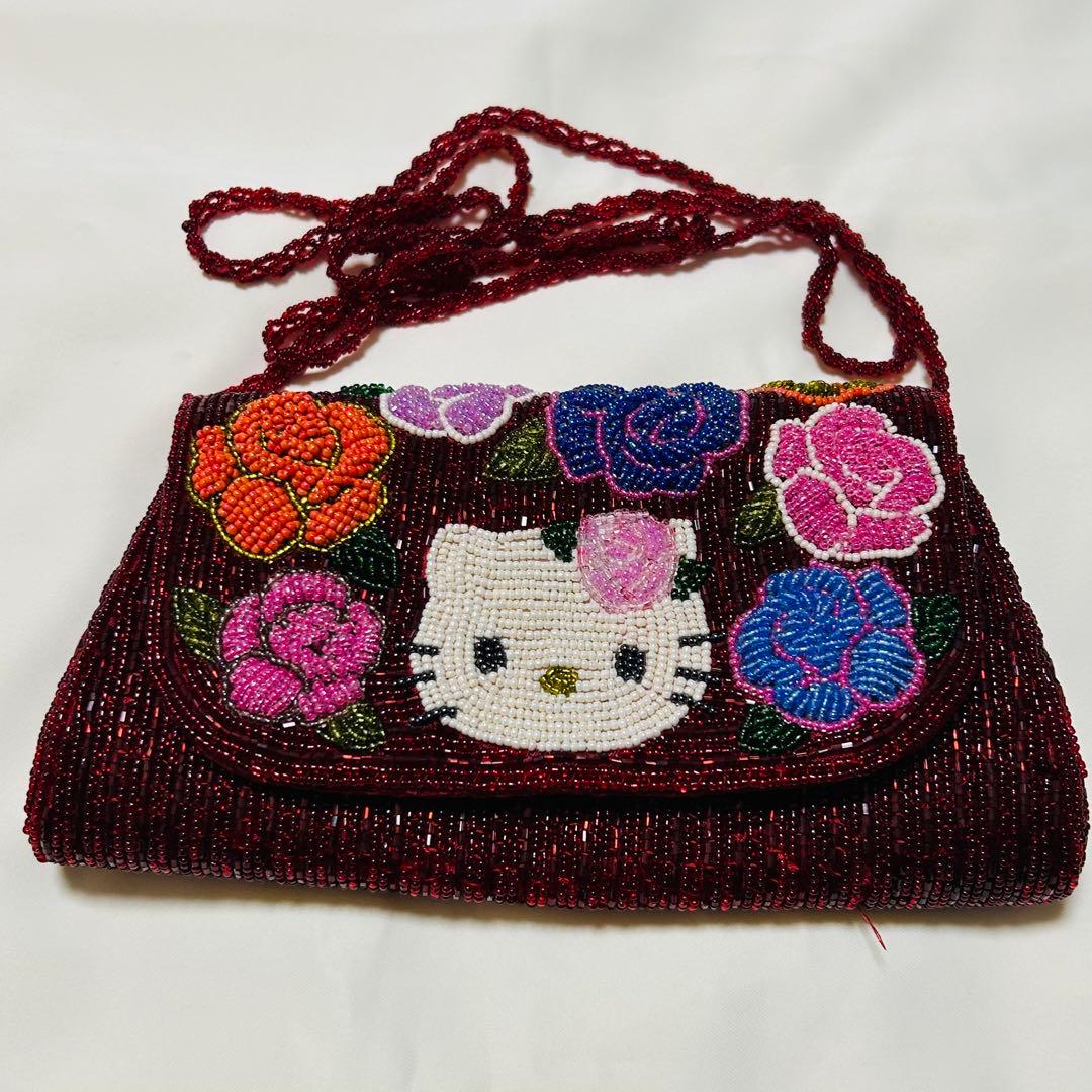 ハローキティ 総ビーズ　パーティバッグ　パーティー用ビーズバッグ　海外用商品
