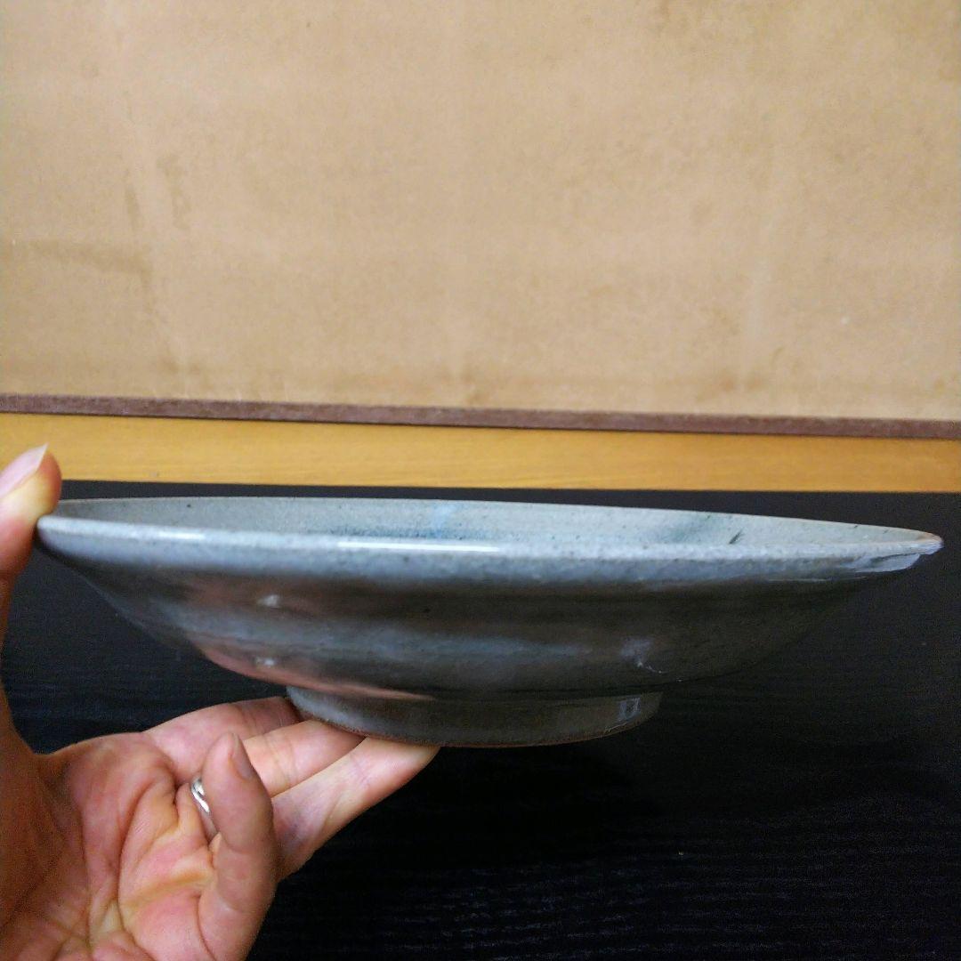 （132）✿特価★有田焼★喜兵衛作★古伊万里手吹墨鷺絵大皿★破魔オマケ付き★