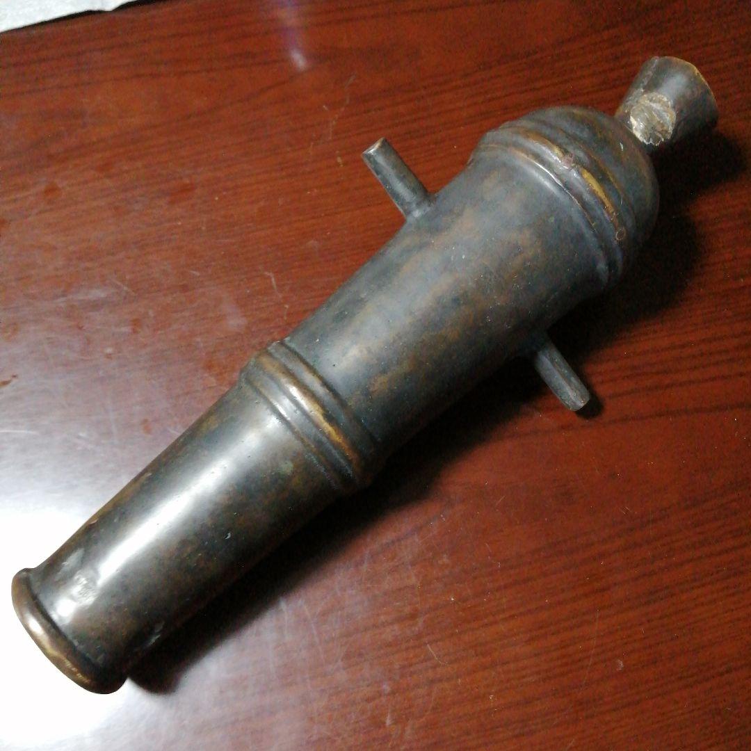 銅製　大砲形昇龍彫銅器　42cm　約5.9kg