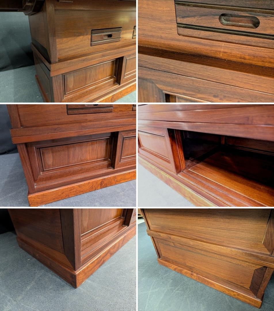 無垢　重厚　4点　囲炉裏ダイニング　食卓　火鉢　座卓　椅子　収納付き　ベンチ