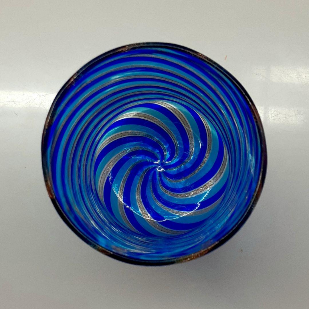 MURANO ムラノ 金彩 ブルー ライン グラス