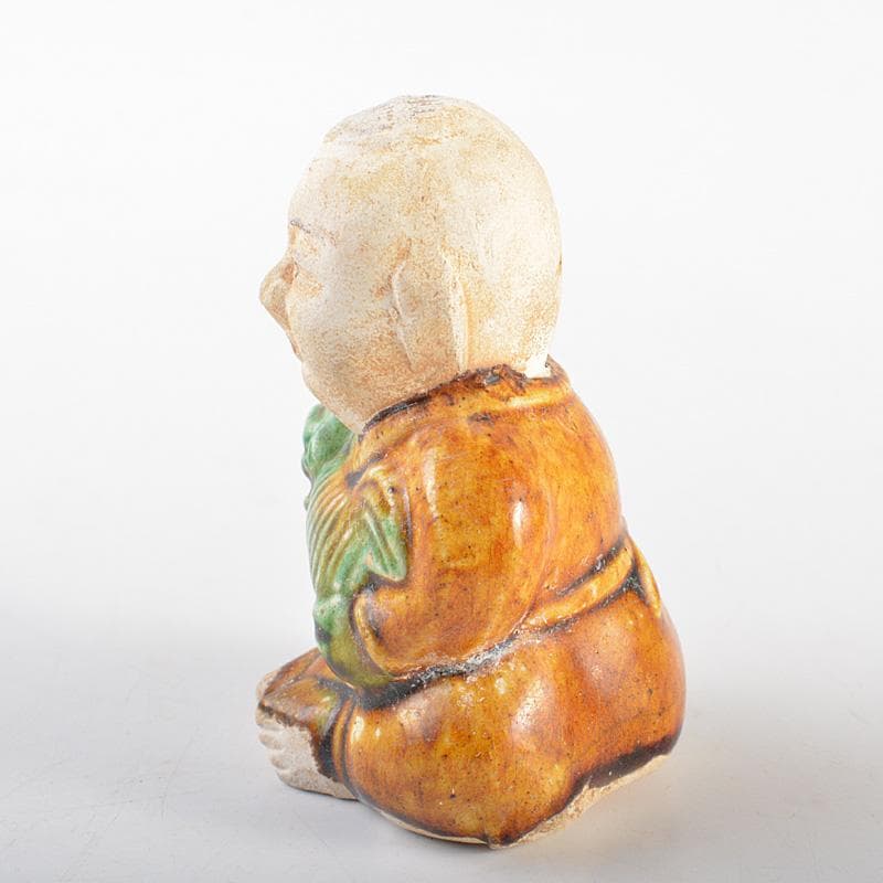 中国　唐三彩　陶人形　人物像　置物　時代箱　C　R7547