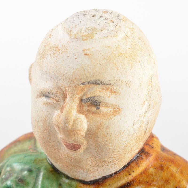 中国　唐三彩　陶人形　人物像　置物　時代箱　C　R7547