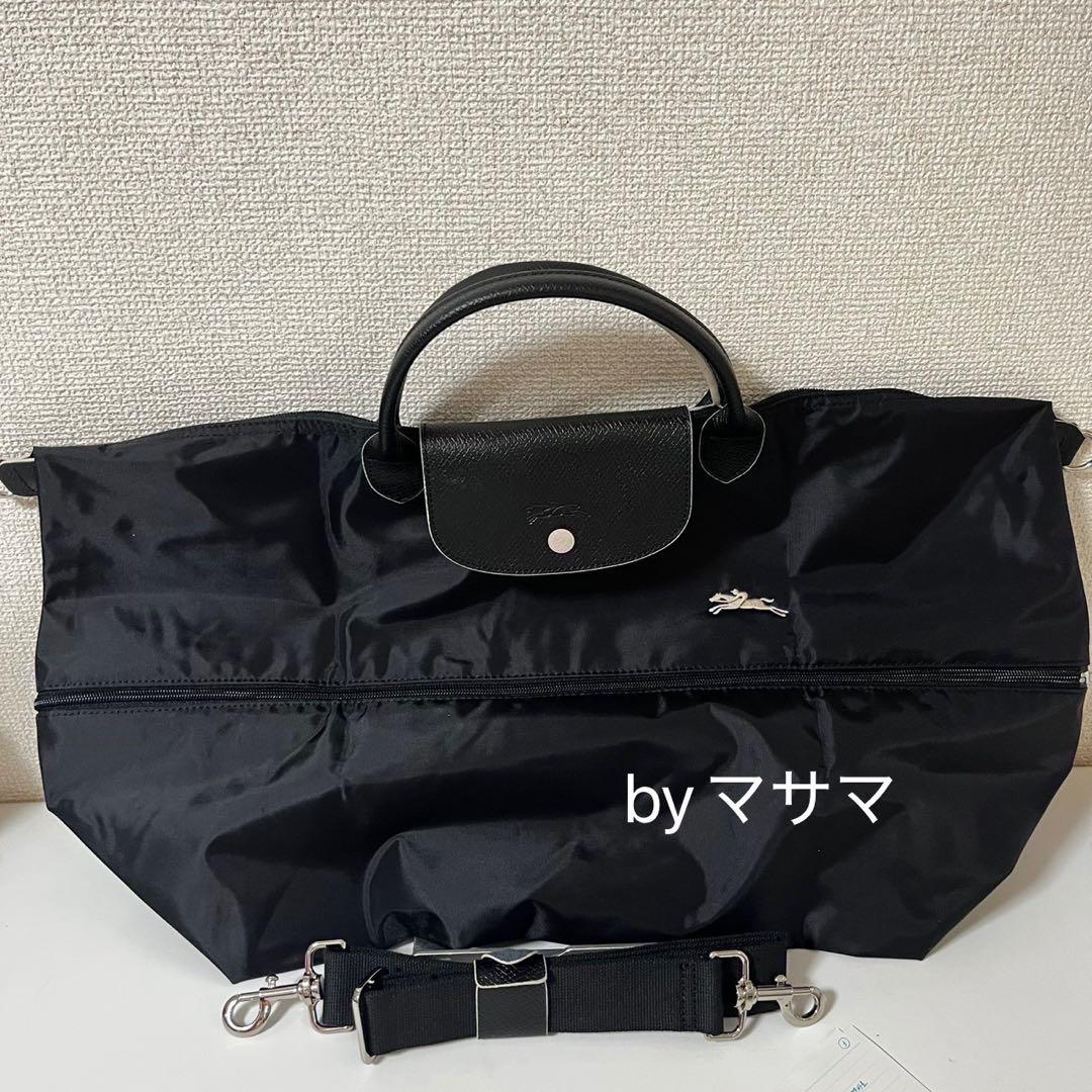 【新品】ロンシャン ル・プリアージュボストン黒、グレー(刺繍)