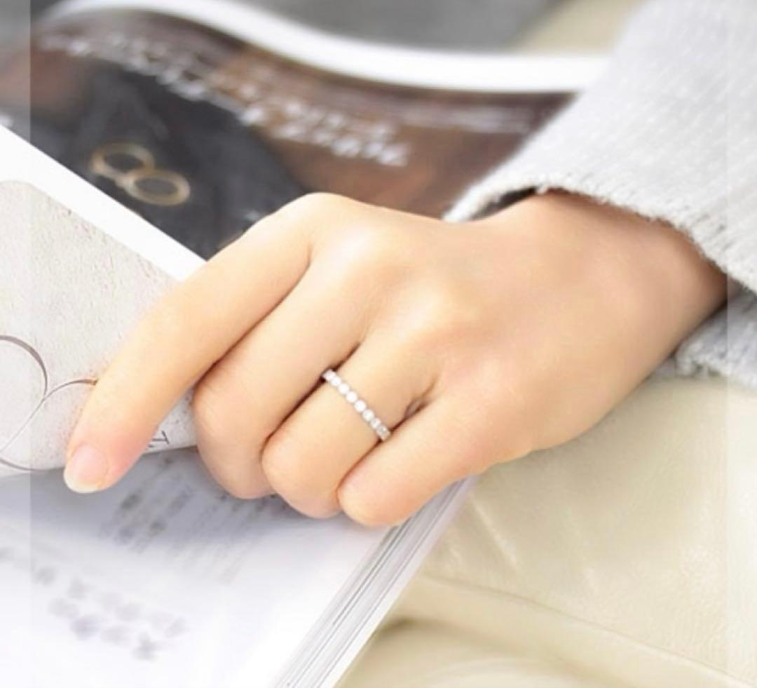 プラチナ ハーフ エタニティリング 0.2ct 12号 ダイヤモンド