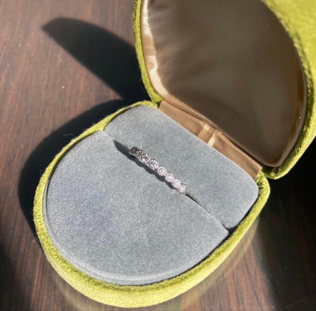プラチナ ハーフ エタニティリング 0.2ct 12号 ダイヤモンド