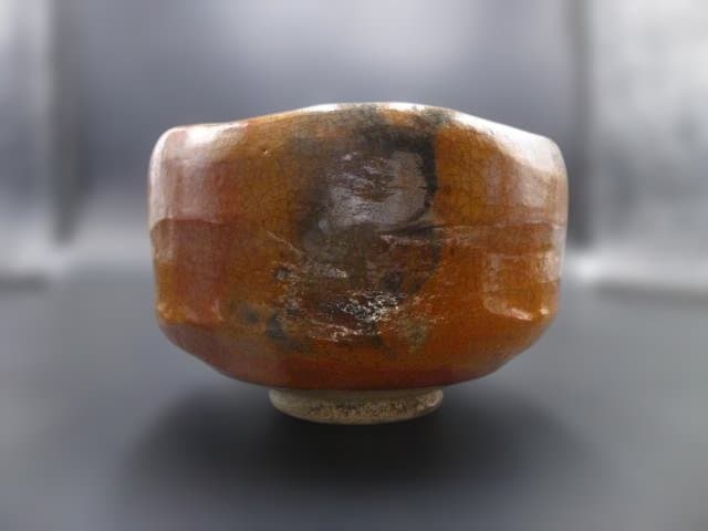 楽吉左衛門　七代　長入　赤茶碗／楽吉左衛門　九代　了入極め箱／仕覆