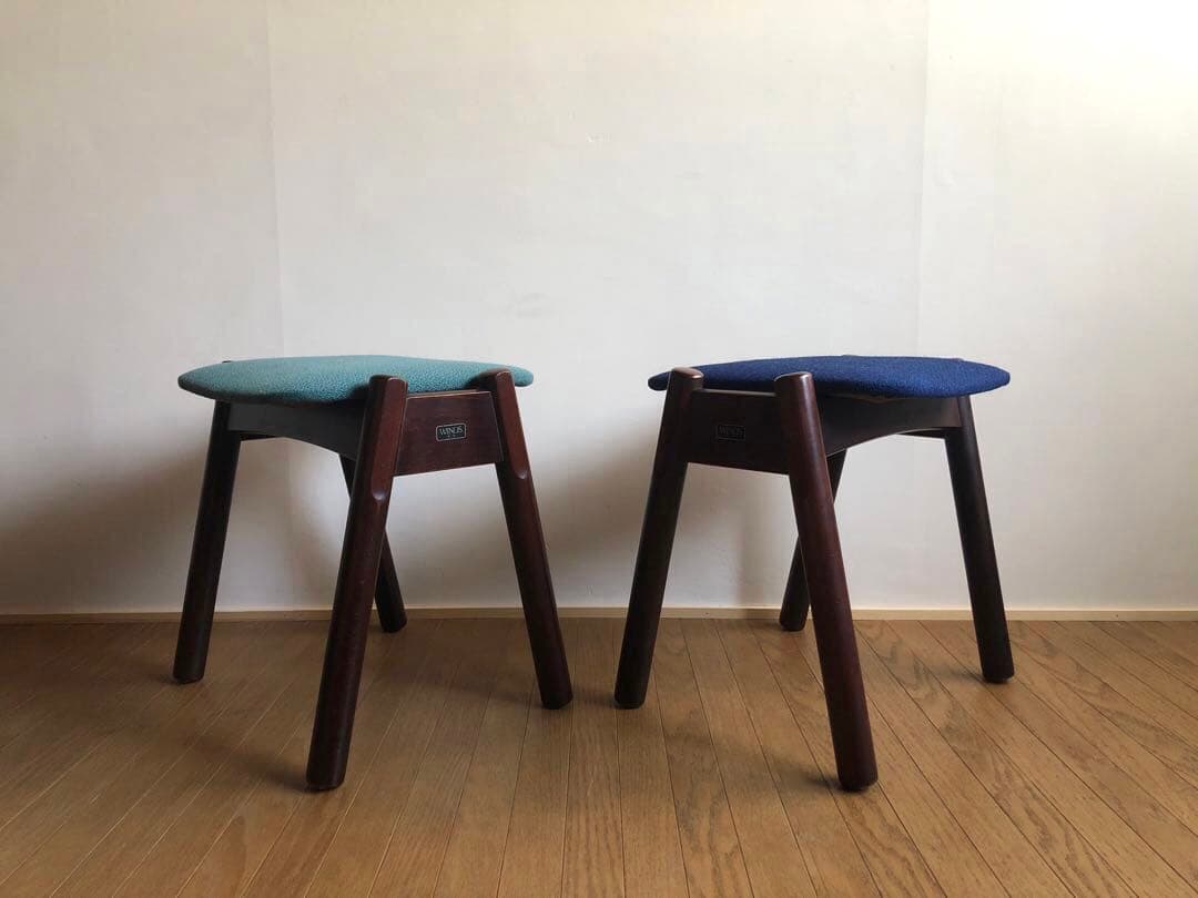 ヴィンテージ WINDS太平 スタッキングスツール2脚セット 飛騨家具 レトロ