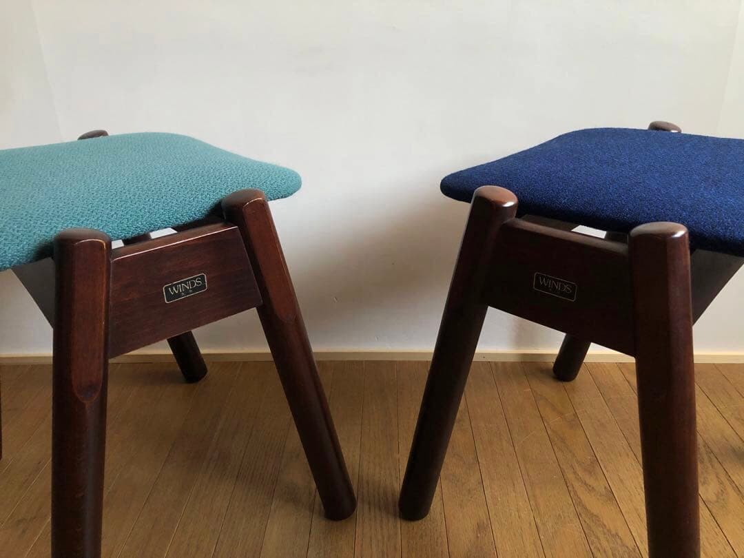 ヴィンテージ WINDS太平 スタッキングスツール2脚セット 飛騨家具 レトロ