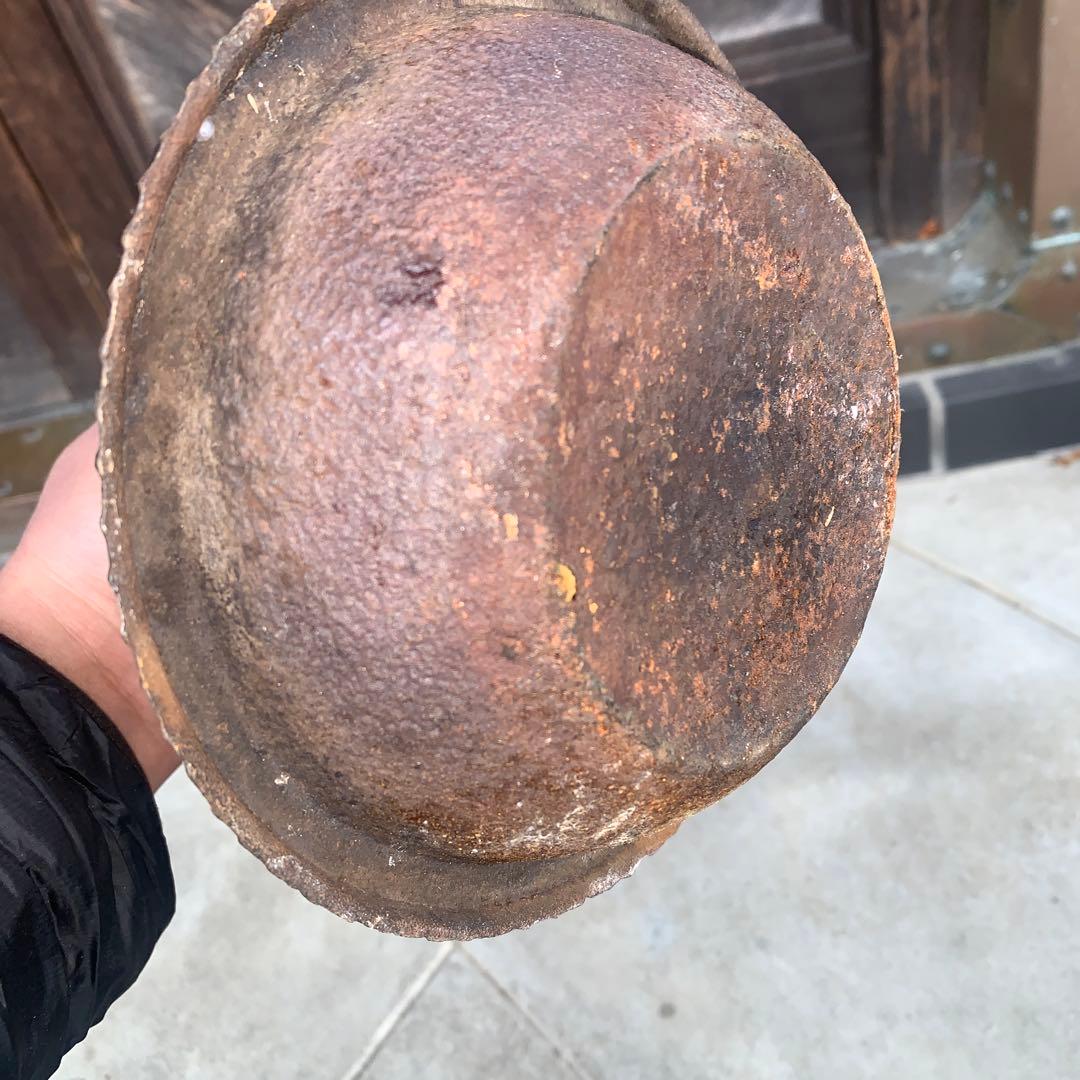 網目模様の鉄瓶 鉄製の鉄瓶 真鍮製の蓋付き