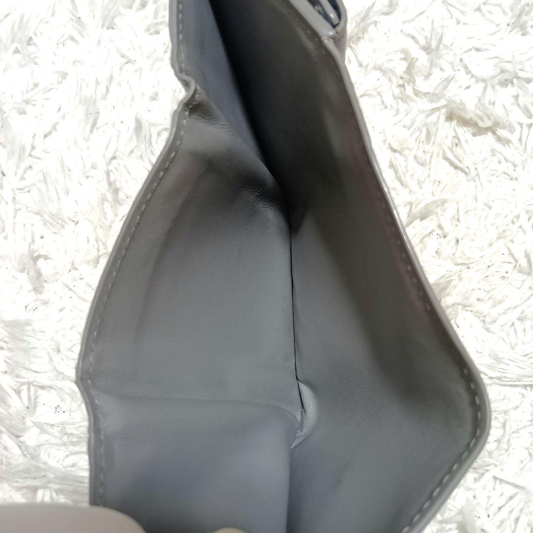 ボッテガヴェネタ　三つ折り財布　レザー　グレー　コンパクトウォレット