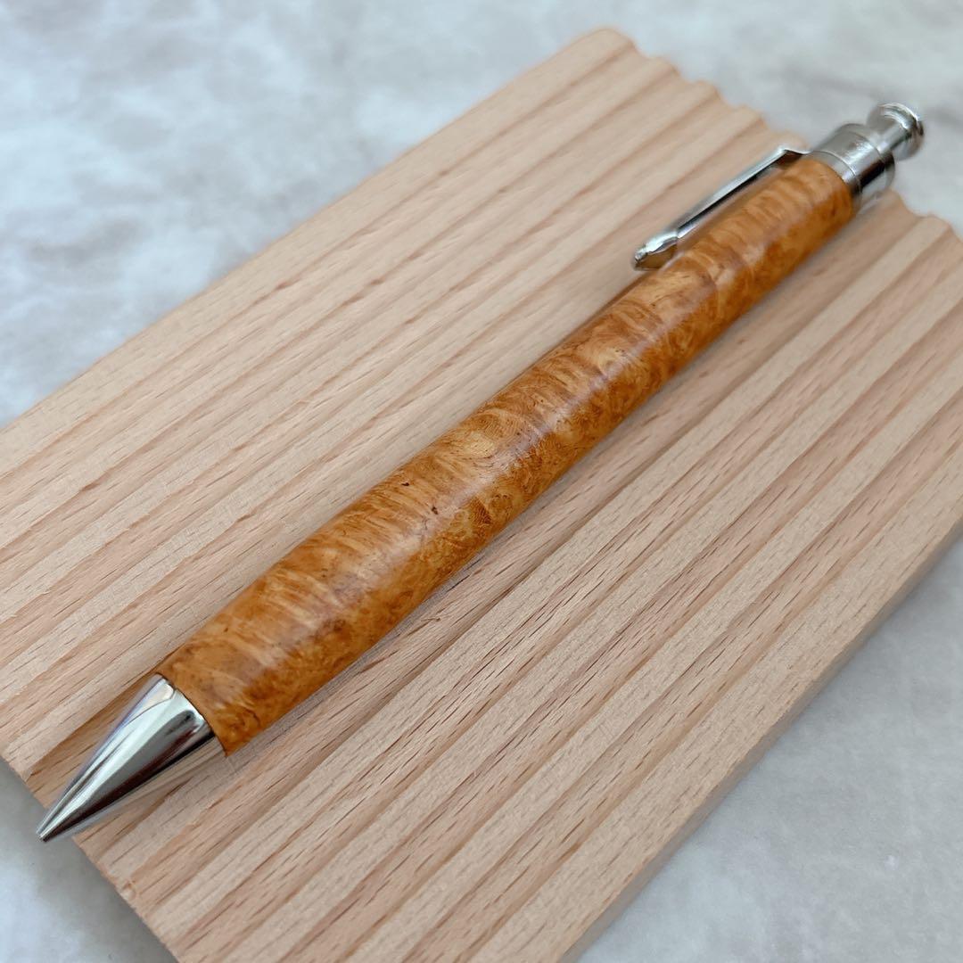 【24時間以内発送】工房楔 花梨 こぶ杢 上杢 真鍮パイプ シャープペンシル