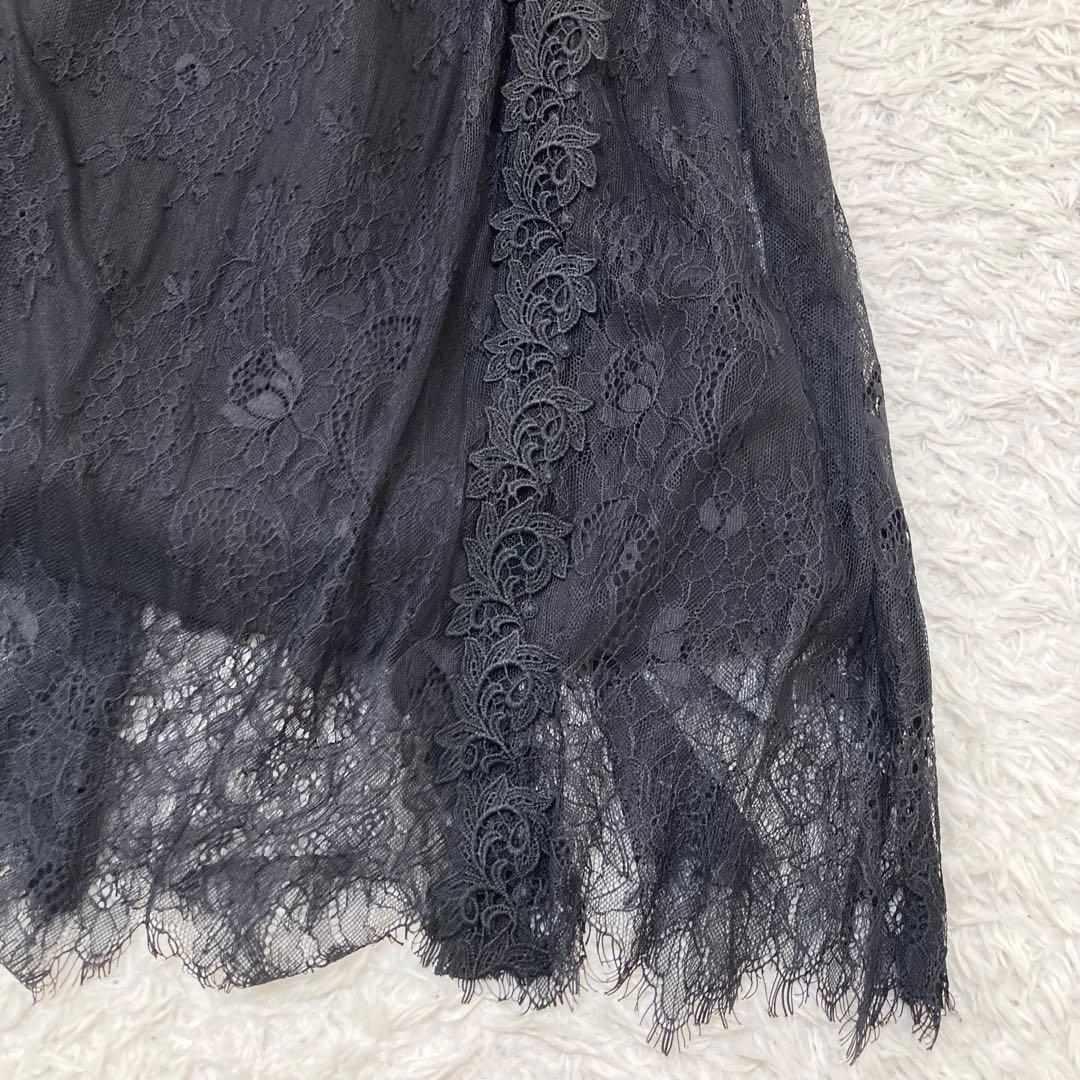 タグ付きSNIDEL スナイデル エンブロイダリーレースワンピース ロング丈 黒