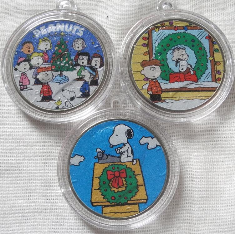 アメリカ 1/2ドル硬貨 スヌーピー 限定カラー  3枚セット クリスマス