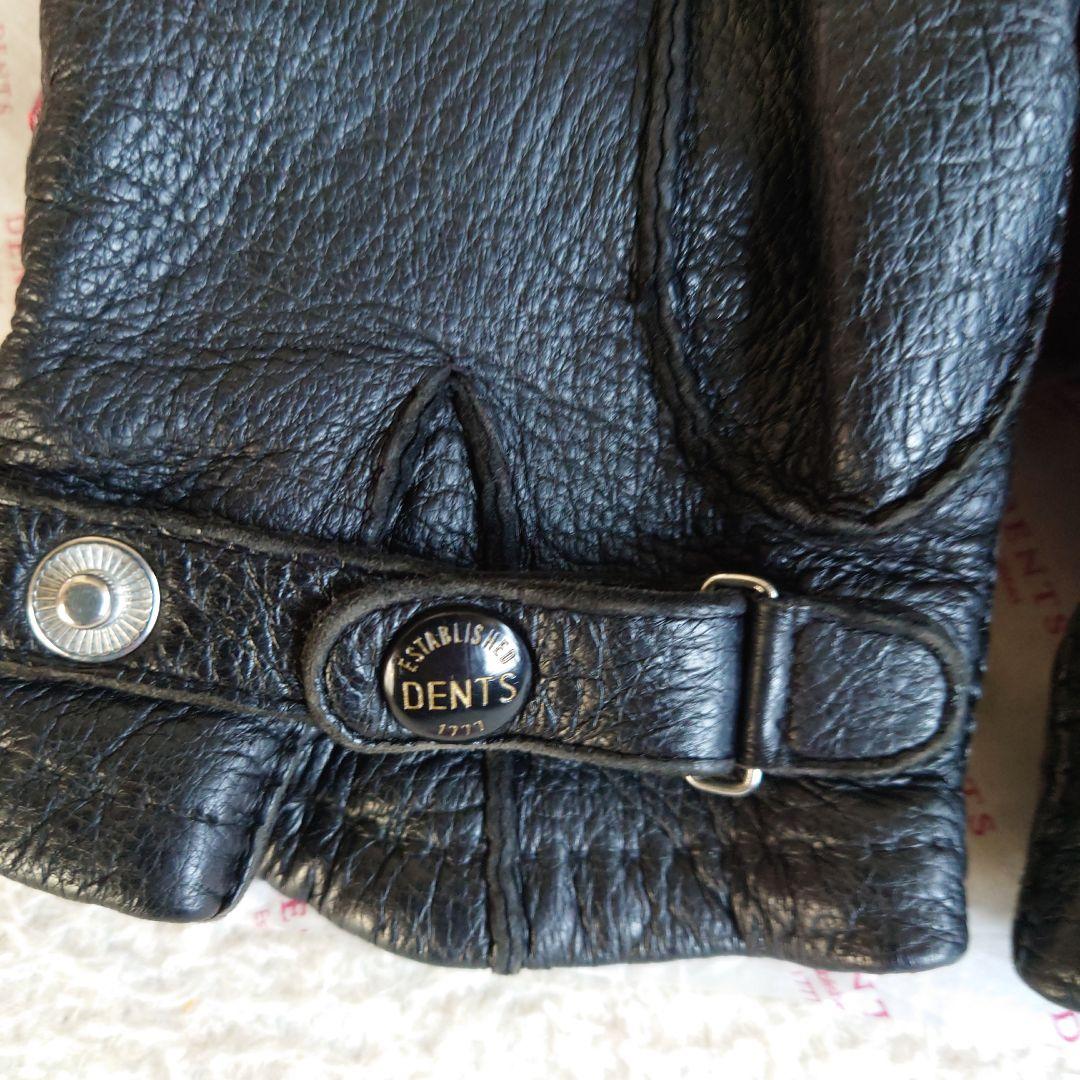 DENTS ブラック ペッカリー革グローブ81/2