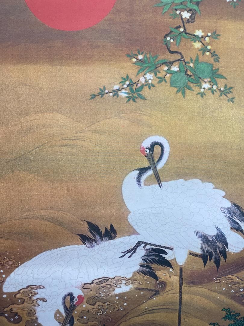 狩野房信【複製】鶴亀図 双幅 美品 共箱 二重箱 山下狩野の最後の当主 掛軸