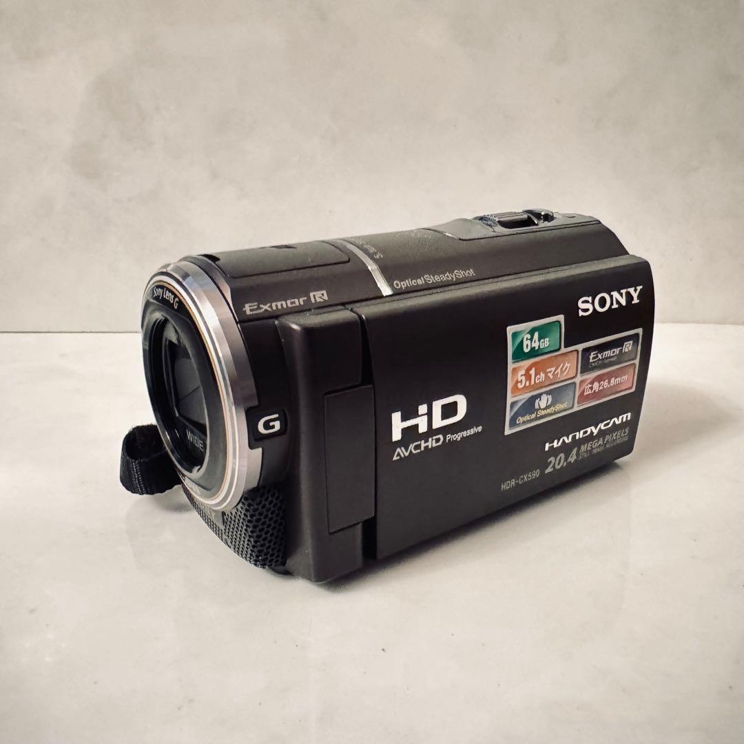 【美品】SONY HDR-CX590V ビデオカメラ 本体＋バッテリー2個