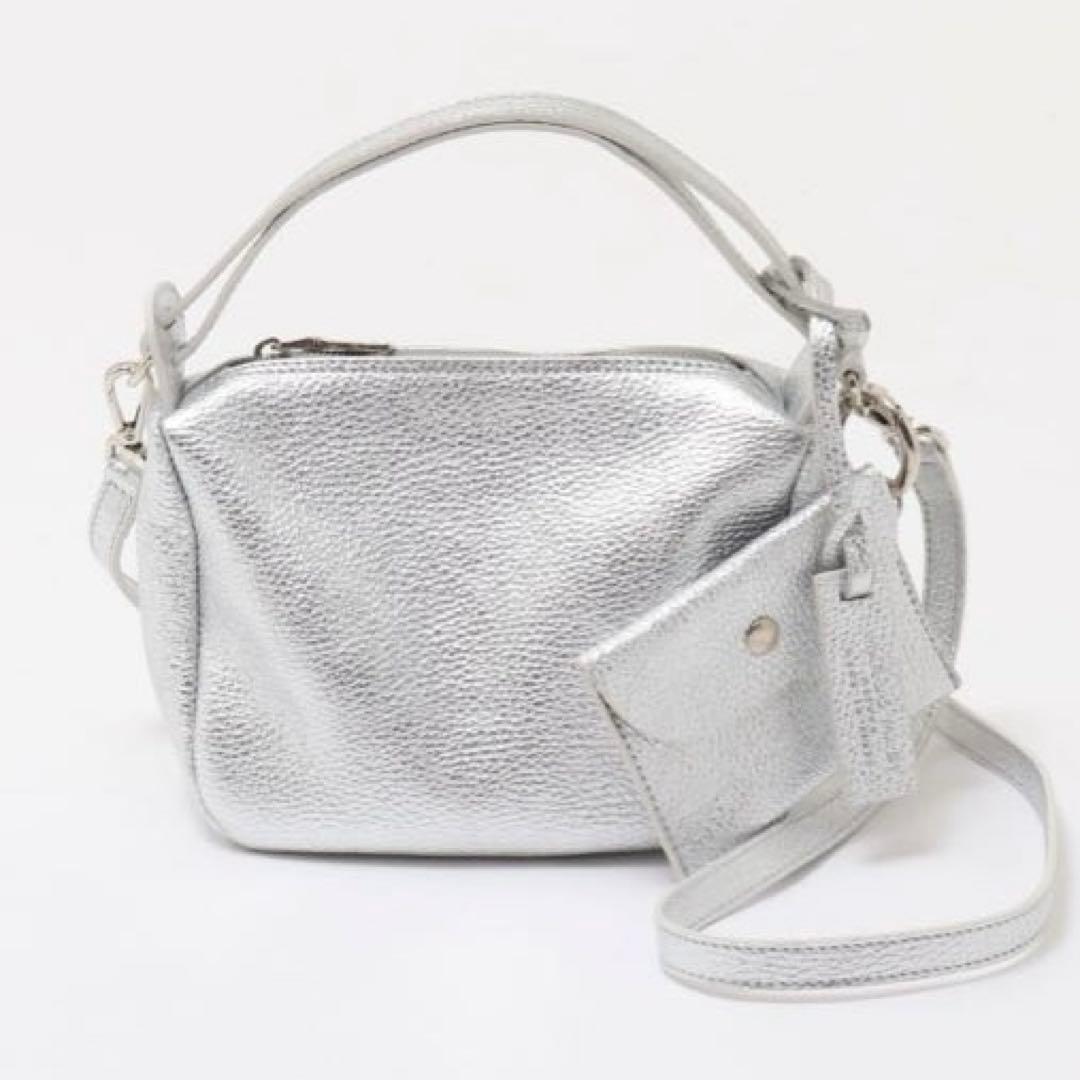 【美品】MARCO MASI ボックストートバッグ　2way シルバー