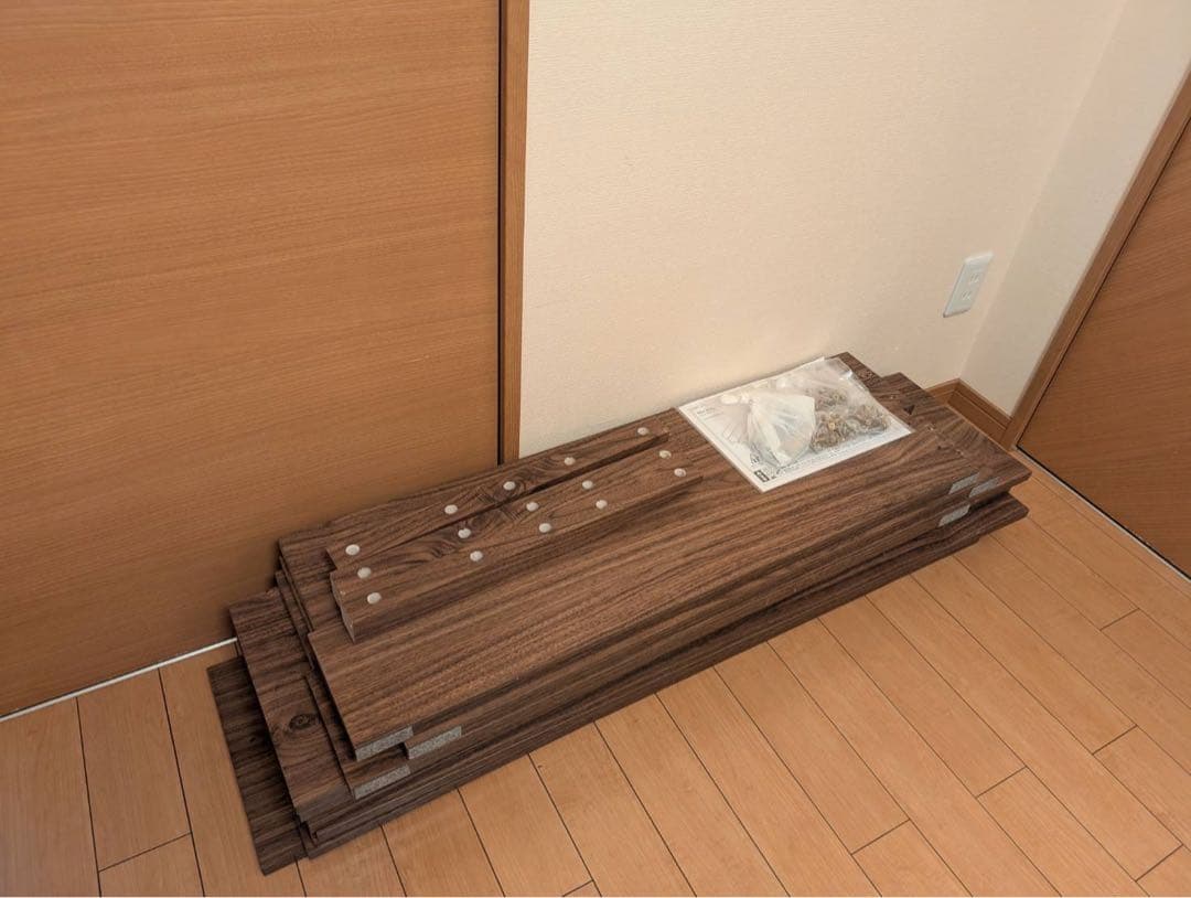 【送料込】LOWYA ベッドフレーム ウォルナット