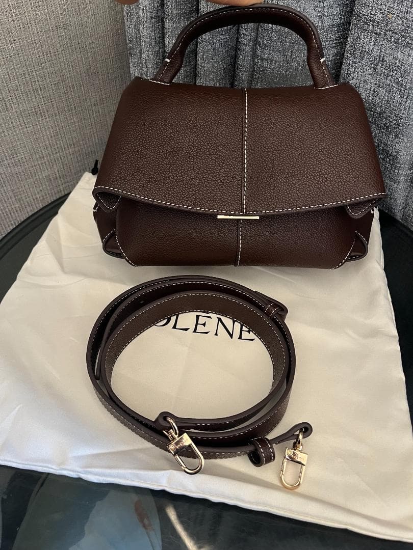 POLENE ポレーヌ Mokki Mini ロゴ レザー ショルダーバッグ