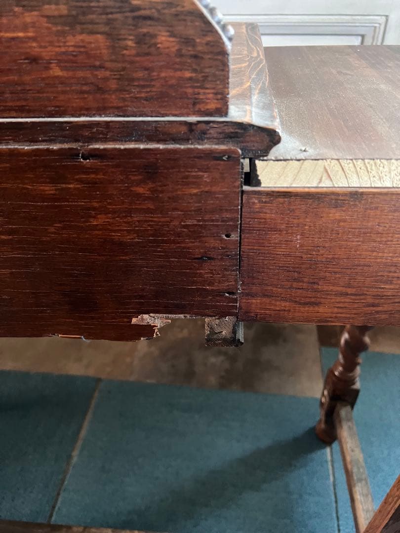 イギリスアンティーク＊木製デスク リメイク品＊引き出し付き