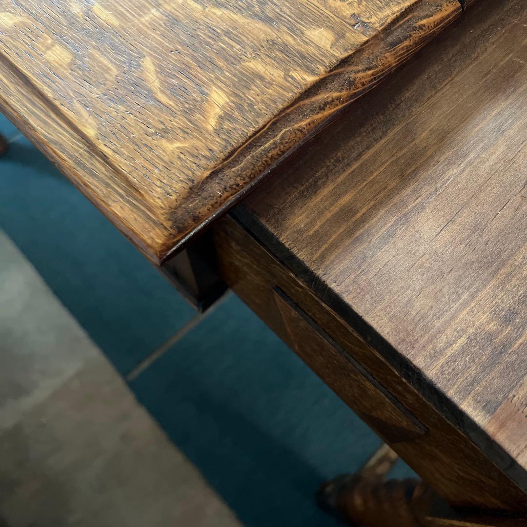 イギリスアンティーク＊木製デスク リメイク品＊引き出し付き